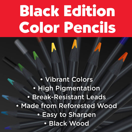Super Soft Black Edition Colored Pencils, Box of 36